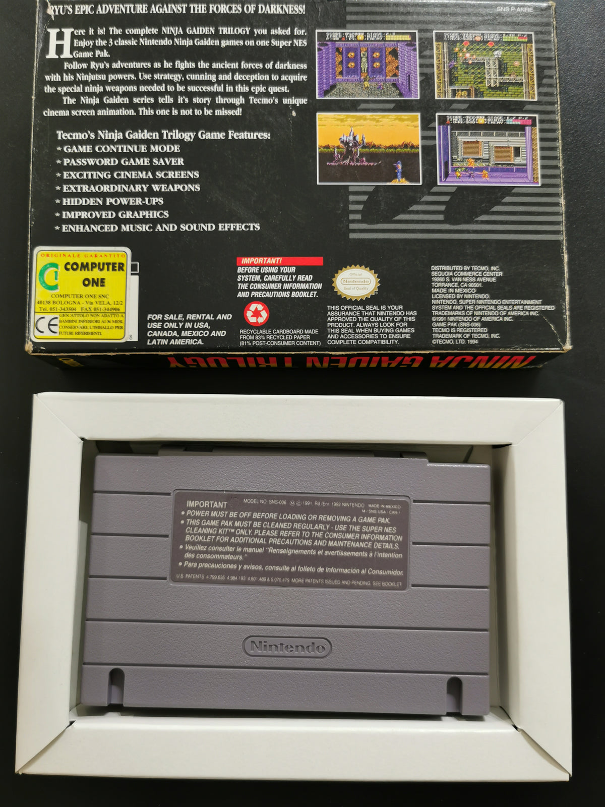 Ninja Gaiden Trilogy (SNES) - Senza manuale