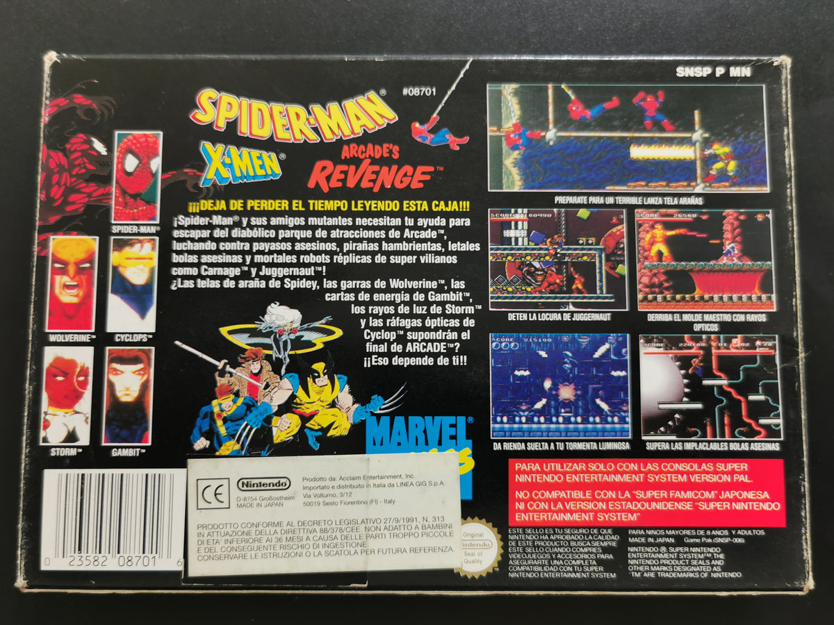 Spider-Man and the X-Men in Arcade's Revenge (SNES)