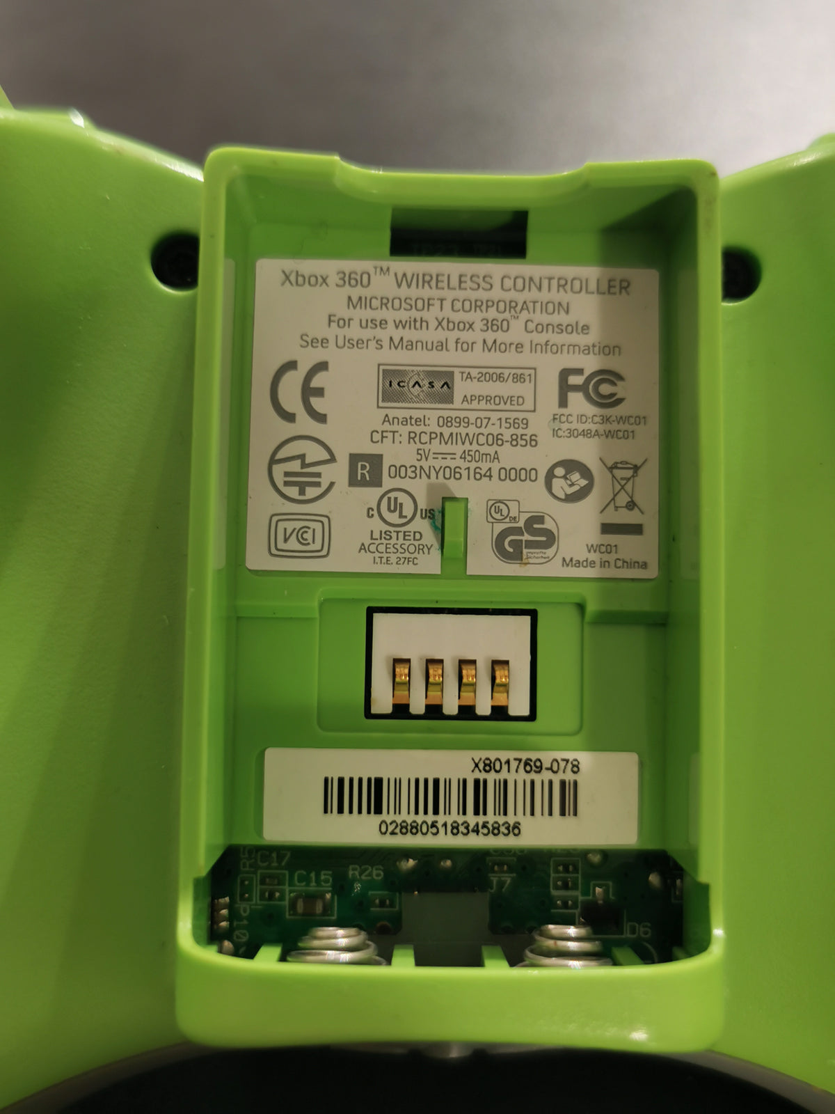 Controller Wireless Microsoft Xbox 360 Verde - V7Q2
