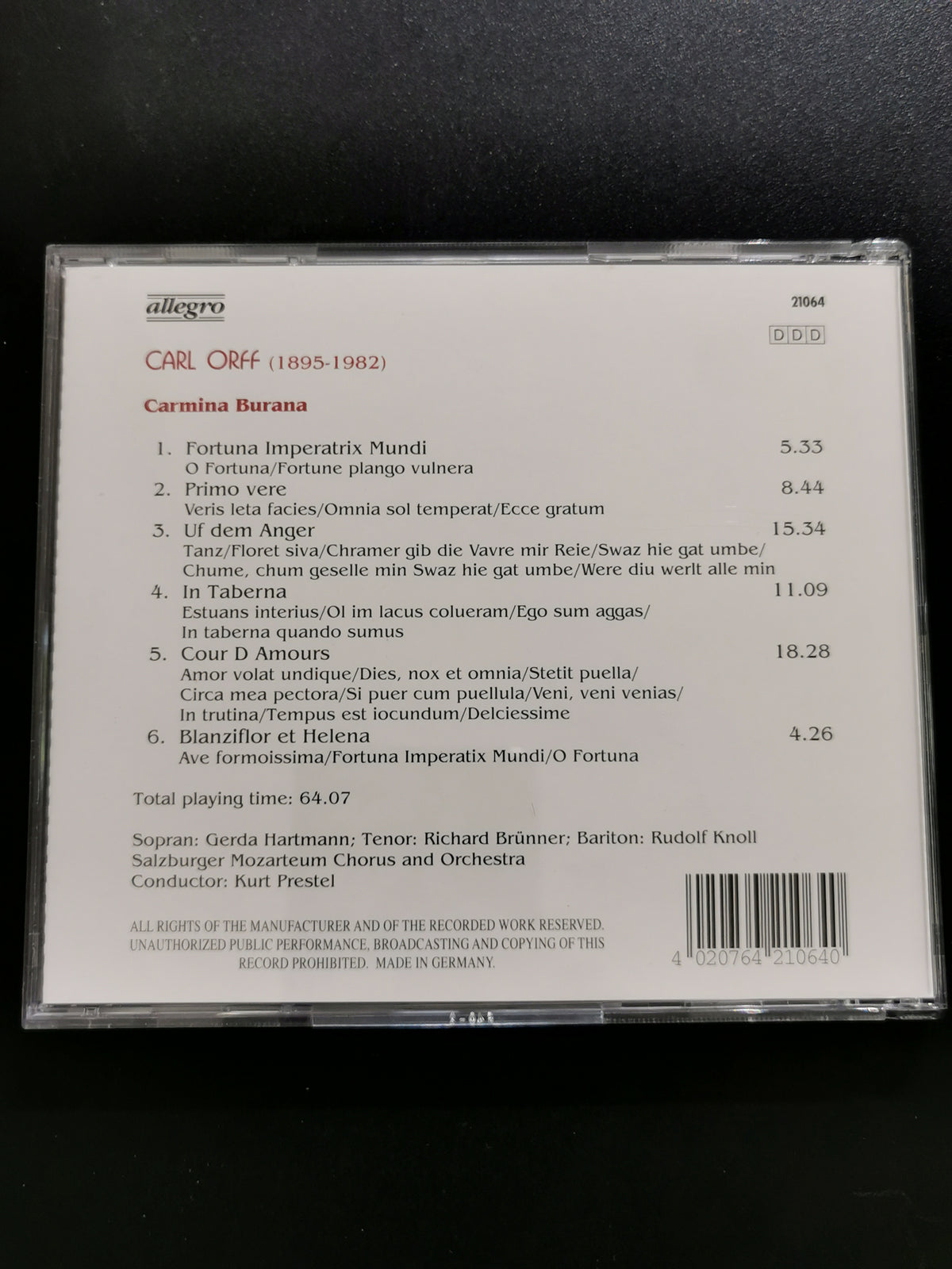 Carl Orff – Carmina Burana (CD)