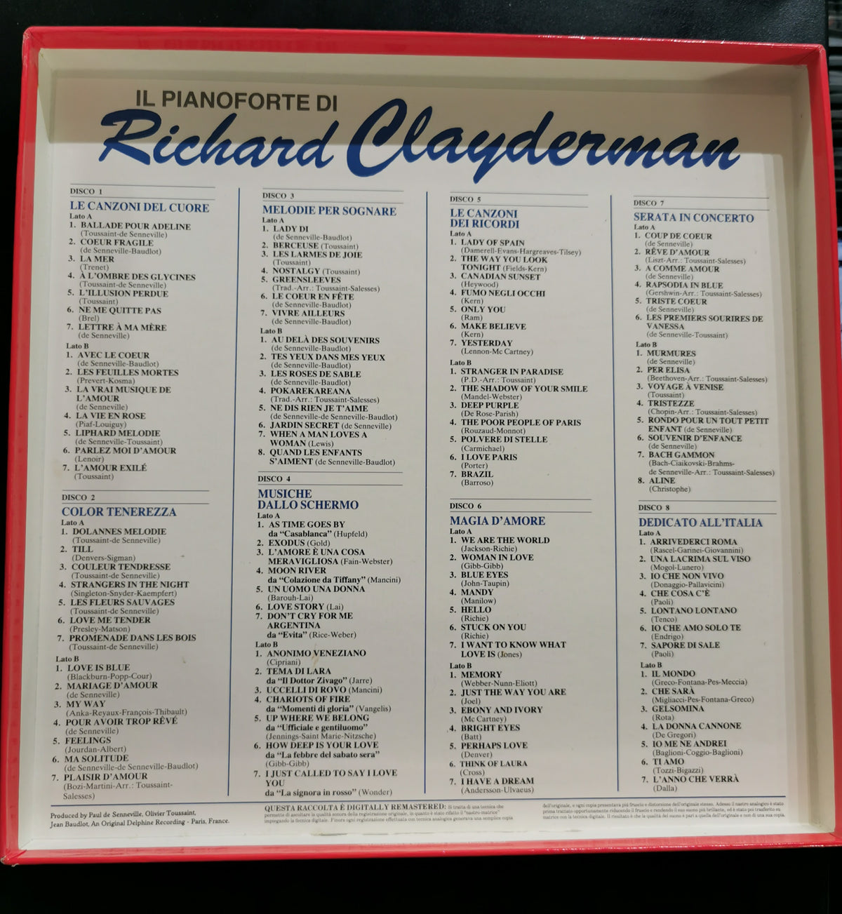 Il Pianoforte di Richard Clayderman - Raccolta 8 dischi  (LP)