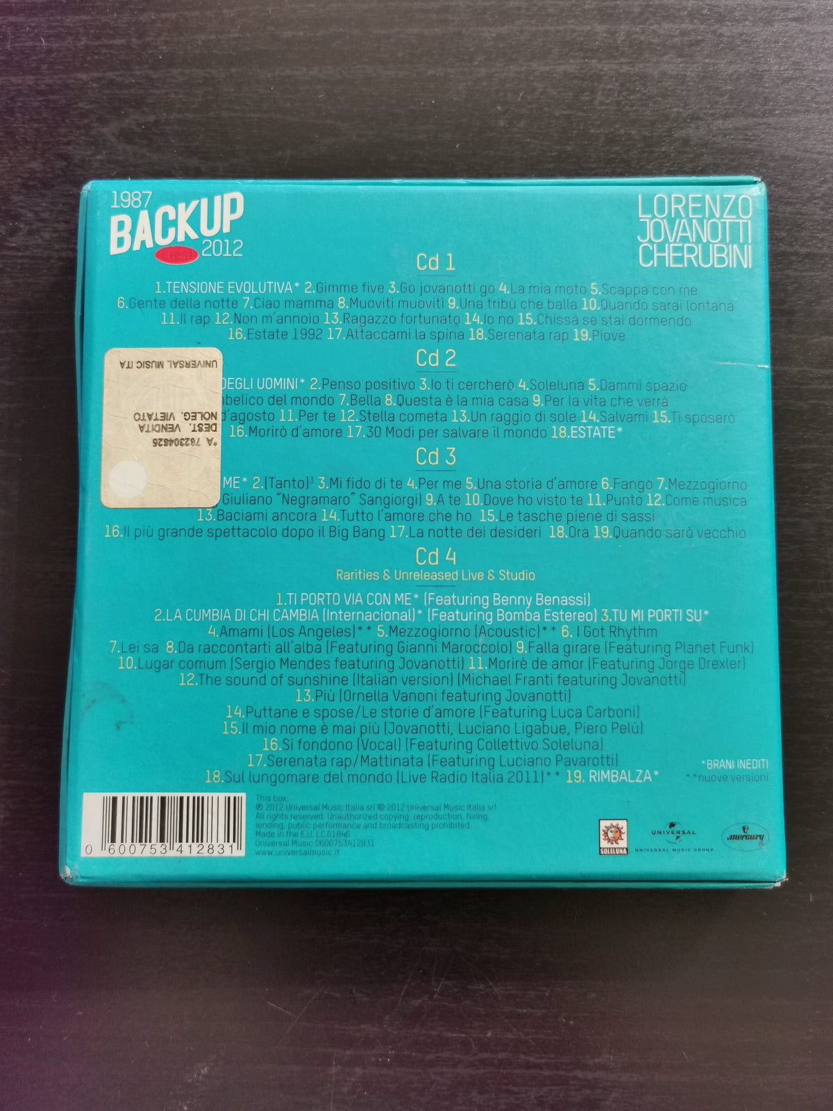 Jovanotti - Backup 1987-2012 Il Best 4 dischi (CD)