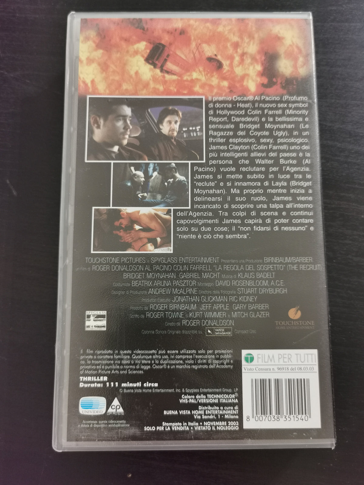 La Regola del Sospetto (VHS)