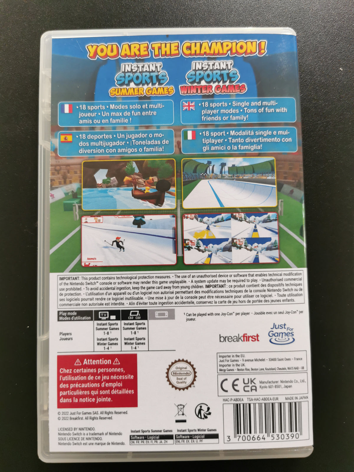 Instant Sports Summer + Winter (Switch) - Cover custom