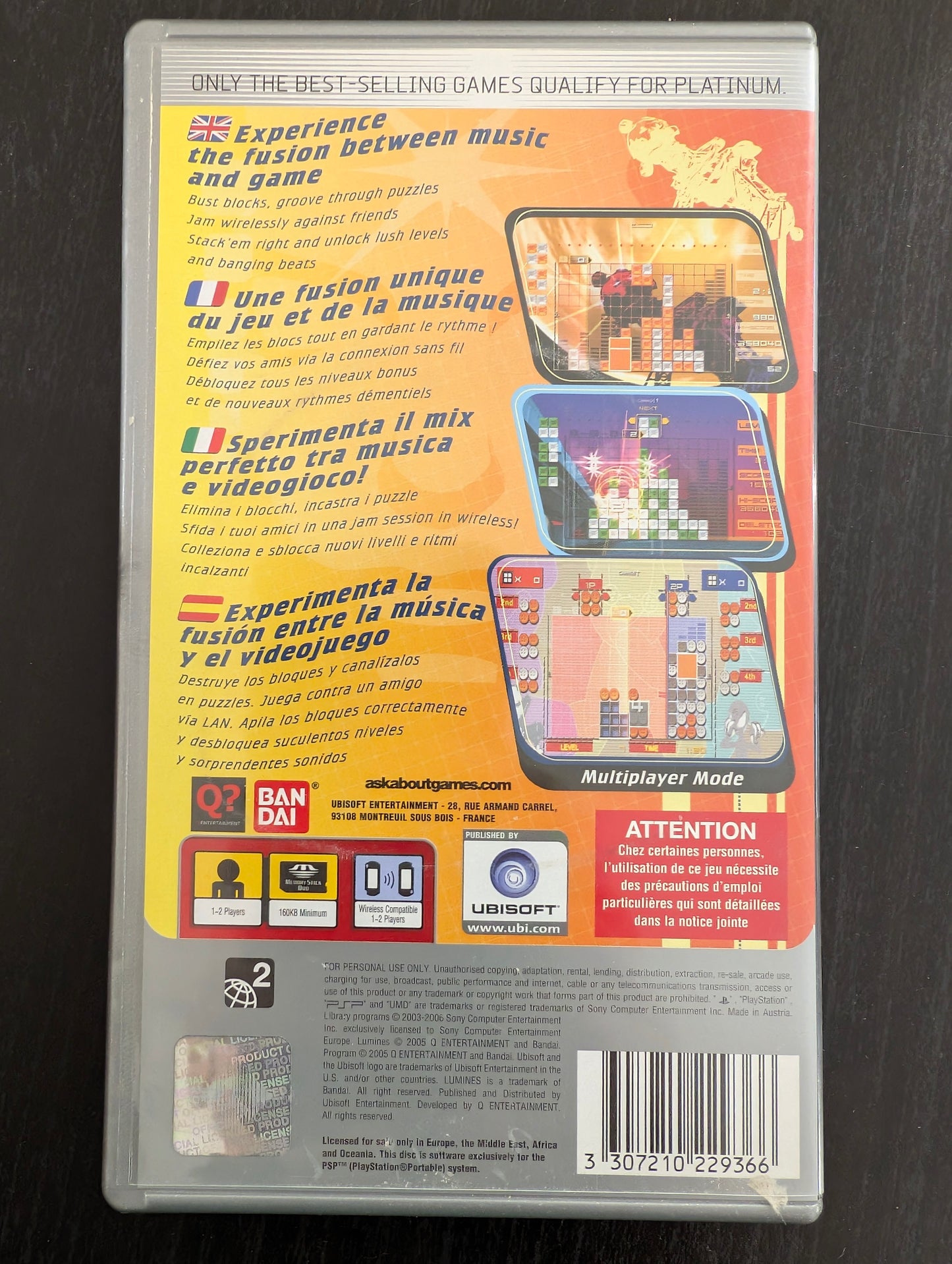Lumines Puzzle Fusion (PSP) - Platinum