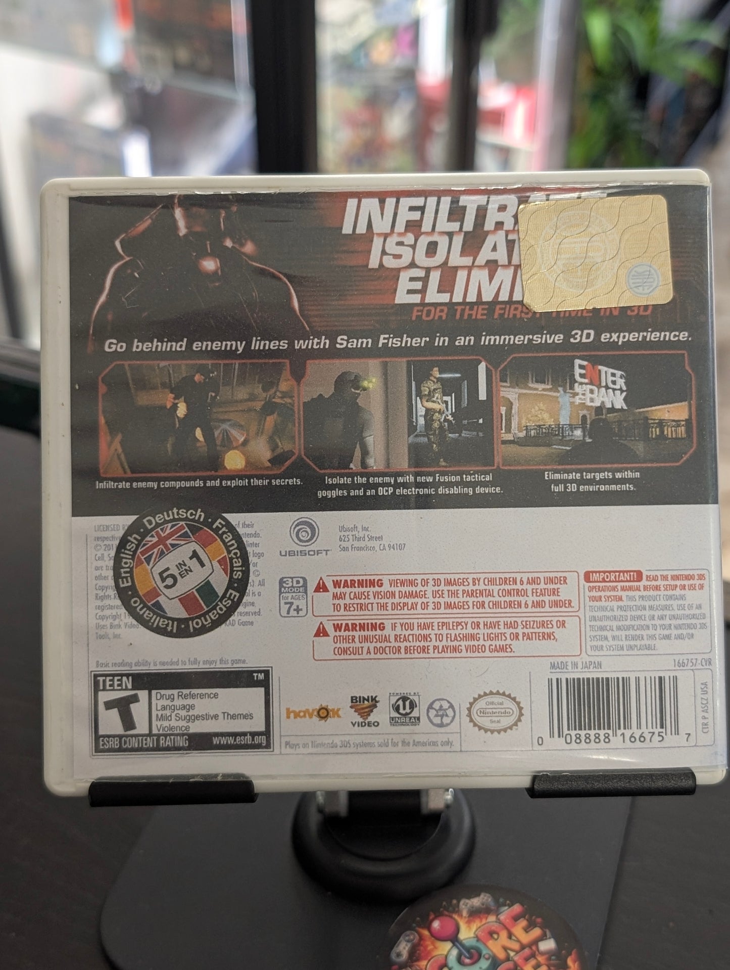 Tom Clancy’s Splinter Cell 3D (3DS) - Cover custom